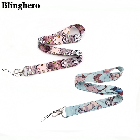 CA1391 Cat Cute Lanyard Keychain Lanyards for Keys Badge ID Camera Mobile Phone Rope Neck Straps Accessories Gifts 1pcs ► Photo 1/6