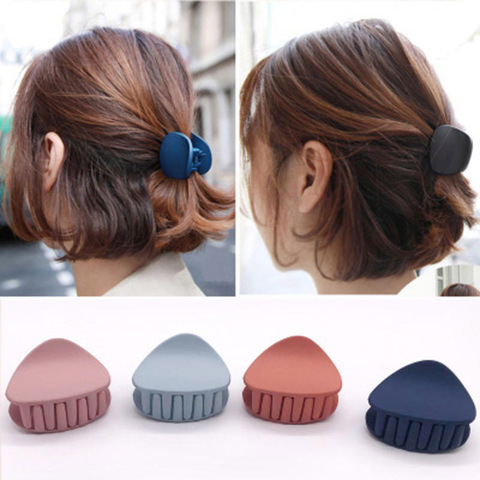 1PC 2022 Korean Fashion Design Women Hair Claw Solid Color Hair Crab Retro Square Scrub Hair Clips Small Size ► Photo 1/6