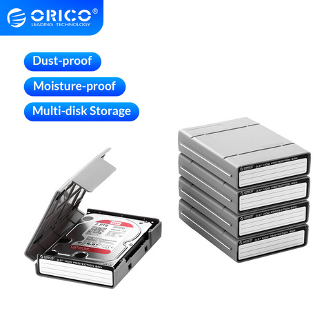 ORICO 3.5 Inch HDD ProtectIon Box 5 PCS Storage Box Multi-disk Storage For HDD SSD With label Design ► Photo 1/6