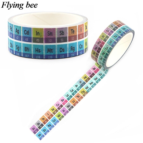 Flyingbee 15mmX5m Paper Washi Tape periodic table of the elements Adhesive Tape DIY Scrapbooking Sticker Tape X0599 ► Photo 1/6