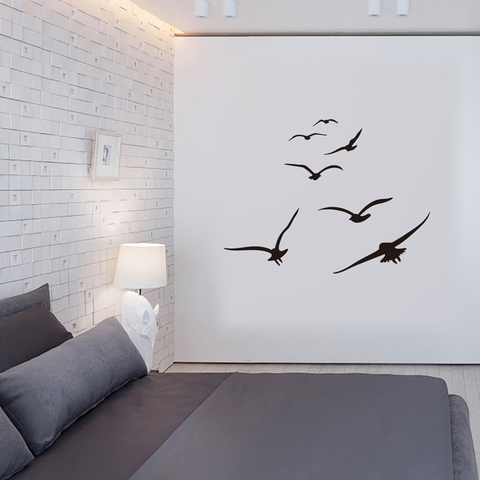HonC A flock of seabirds Wall Stickers Living room bedroom Home background diy decoration Mural art Decals carved stickers ► Photo 1/6