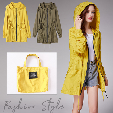 Women Raincoat Waterproof Rain Jacket Rain Coat Portable Light Weight Windbreaker ► Photo 1/5