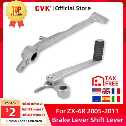 CVK Motorcycle Shift Foot Pedal Gear Lever Brake Lever For Kawasaki ZX-6R 05-06-09-11 ZX-10R 06-08-10 ZX6R ZX10R ► Photo 1/6