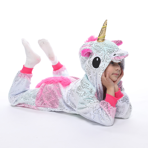 Baby Girl Clothes Kigurumi Children Unicorn Pajamas Winter Animal Cartoon Sleepers Licorne Panda Onesie Kids Costumes Jumpsuit ► Photo 1/6