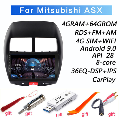 4GRAM+64GROM 8 core DSP 2 din Android 9.0 Car Radio Multimedia Video Player for Mitsubishi ASX 2010-2017 WIFI carplay BT ► Photo 1/1