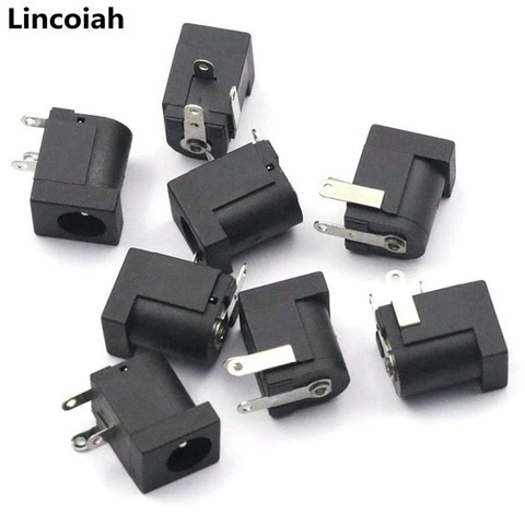 40 20 10 pcs 5.5x2.1mm DC-005 Black DC Power Jack Socket DC Connectors Supply Barrel-Type Right Angle PCB Mount Terminal ► Photo 1/6