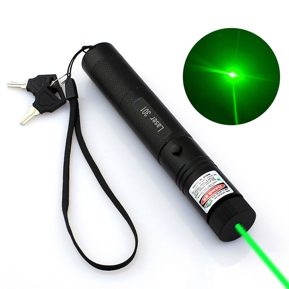 Starry Green 5mw 532nm Laser Pointer Lazer Pen Beam Zoom Burn Camping 18650 Bat 