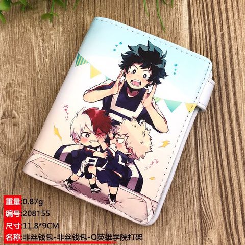 Anime My Hero Academia PU Short Wallet Midoriya Izuku Card Holder Purse with Button ► Photo 1/3