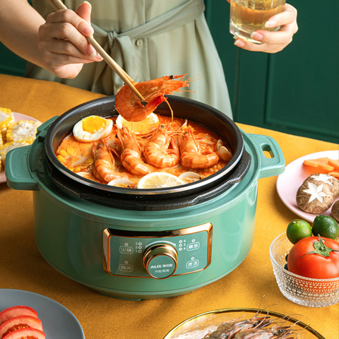 220V Electric Hot Pot 3L Multi Rice Cooker Household Electric Hotpot Non-stick Electric Pressure Cooker Frying Pot ► Photo 1/5