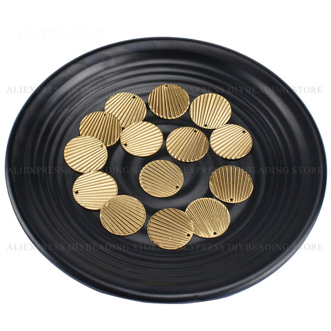 20-1000 Pcs Brass Circle Pendant for Earrings Necklace Making Double Sides Texture Fashion Metal Finding Lots Wholesale (21mm) ► Photo 1/6