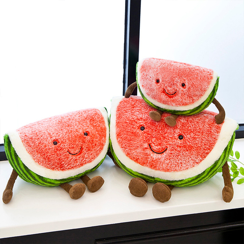 Cute cartoon expression fruit watermelon cherry pillow plush toy new creative doll children doll birthday gift WJ216 ► Photo 1/6