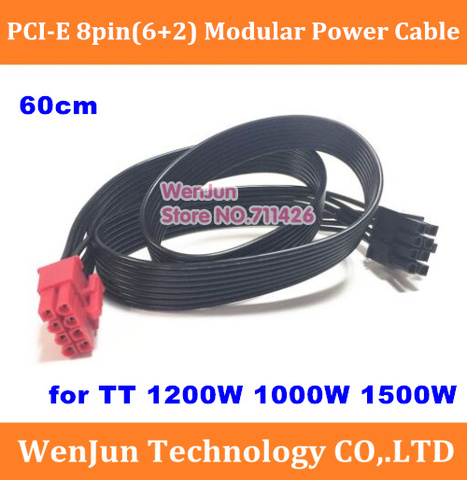 High Quality 60cm PSU 8pin to PCI-E 8(6+2)-pin Modular Power Supply Cable for TT /Thermaltake 1200w 1000W 1500W ► Photo 1/5