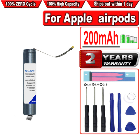 HSABAT 2pcs/lot 200mAh GOKY93mWhA1604 Battery for airpods 1st 2nd A1604 A1523 A1722 A2032 A2031 for air pods 1 for air pods 2 ► Photo 1/6