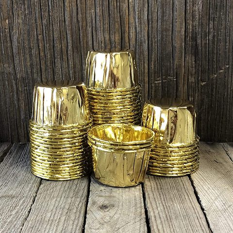 Aluminum Foil Cupcake Wrapper Paper Gold Silver Cupcake Liner Baking Cups Tray Case Wedding Caissettes Muffin Cupcake ► Photo 1/6