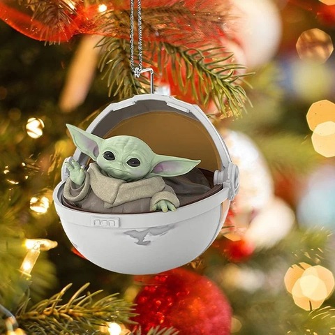 Hot Anime Disney Star Wars Baby Yoda Figures Yoda Baby in Capsule the Mandalorian Dolls Toy Pendant for Children Christmas Gifts ► Photo 1/5