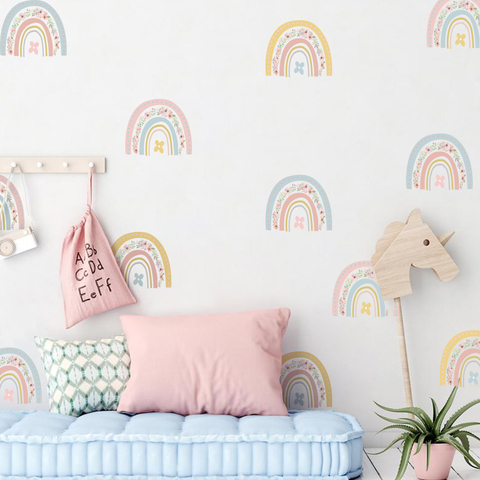 36 Pcs Rainbow Vinyl Decorative Wall Stickers Decorations For Girls Wallpaper Stickers On The Wall Paper For Fourth ► Photo 1/6