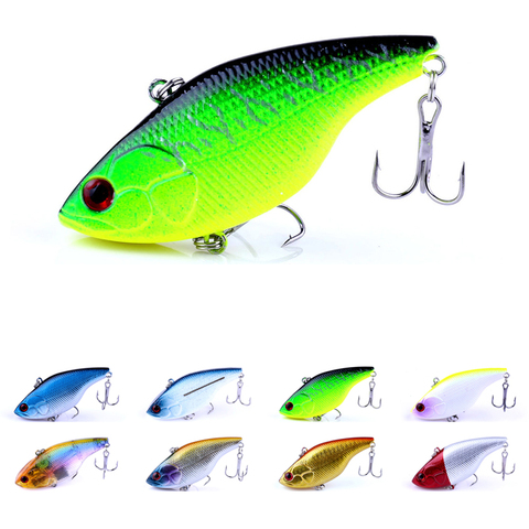 1PC VIB 7.5CM/18g 6# Hook Plastic Hard Bait Vibe Rattle Hooks Isca Artificial Crankbait Pesca fishing lures ► Photo 1/6