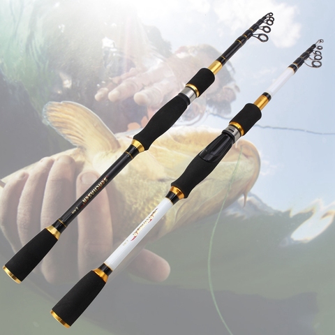Lowest profit 1.8m 2.1m 2.4m 2.7m Carbon Fishing Rod Telescopic Casting Spinning Fishing Rod Travel Fishing Tackle lure rod ► Photo 1/6