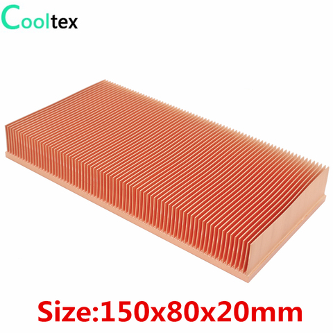 (High power) Pure Copper Heatsink 150x80x20mm Skiving Fin Heat Sink Radiator For Electronic Chip LED  Cooling Cooler ► Photo 1/6