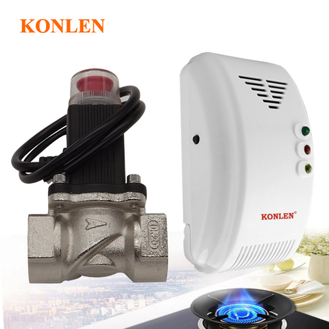 Buy Online Natural Lpg Gas Leakage Detector Methane Ch4 Leak Alarm Safety Sensor With Dn15 Solenoid Valve Automatic Electrovalve Shut Off Alitools