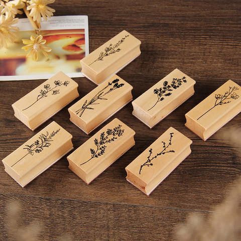 Vintage flower grass collection series stamp DIY craft wooden rubber stamps for scrapbooking stationery scrapbooking seal ► Photo 1/5