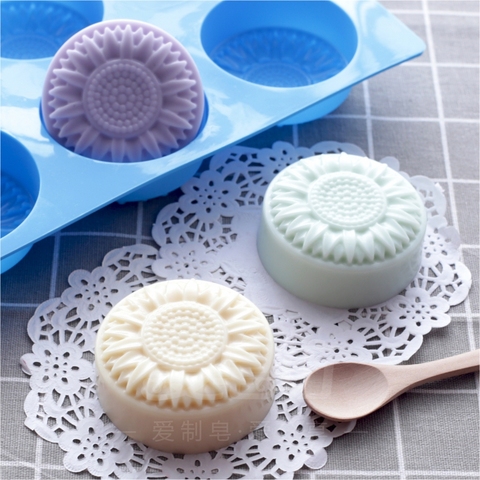 Sunflower Flower Soap Mold Handmade Soap Mold Mousse Cake Silicone Mold Cake Baking Tools Soap Molds For Soap Making ► Photo 1/5