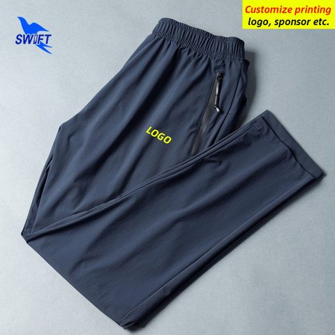 2022 Thicken Ice Silk Quick Drying Trousers Men Gym Fitness Sportswear Training Track Pants Straight Running Bottoms Customize ► Photo 1/6