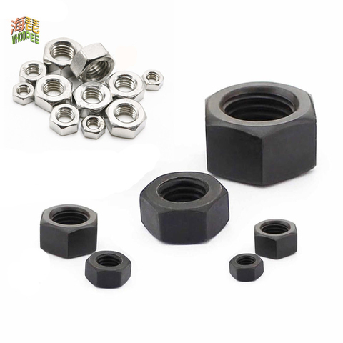 Black Grade 8.8 or 304 steel DIN934 Hex Hexagon Nut for M1.2 M1.4 M1.6 M2 M2.5 M3 M4 M5 M6 M8 M10 M12 M14 M16 M20 M24 Screw bolt ► Photo 1/1