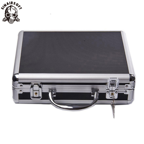 IPSC Portable Aluminum Alloy Tactical Pistol Gun Case Padded Foam Sponge Lining For Hunting Airsoft Glock Tool Toolbox Suitcase  ► Photo 1/6