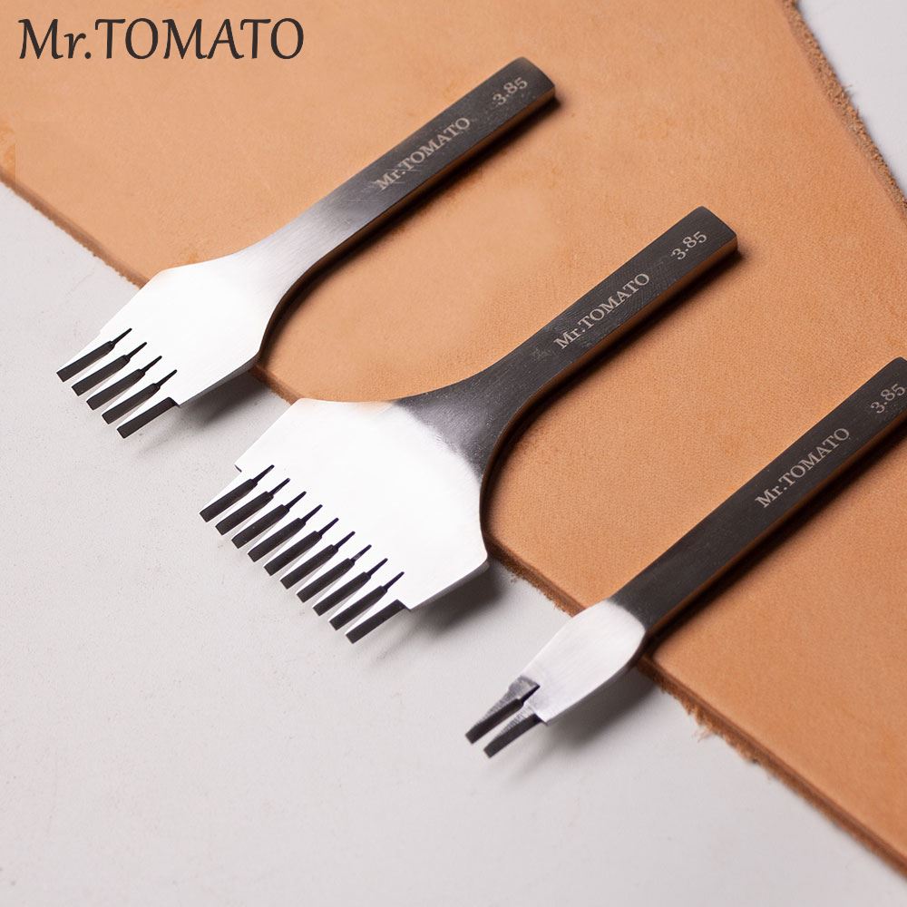 Polished tooth prongs Leather Stitching Punch Tool Chisel Leather Hole Punches Tools Set Craft Polished Prongs Lacing Stitch DIY ► Photo 1/6