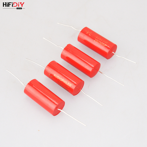 HIFIDIY LIVE RED MKP capacitor non-polar frequency divider capacitor AUDIO nourishments 1.0 1.5 1.8 2.2 2.7 3.0 3.3 4.0 4.7uf ► Photo 1/6