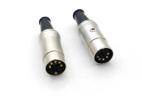 2pcs new 5PIN DIN Connector Midi Cable Lead Audio Plug Male Inline Metal connector ► Photo 1/5