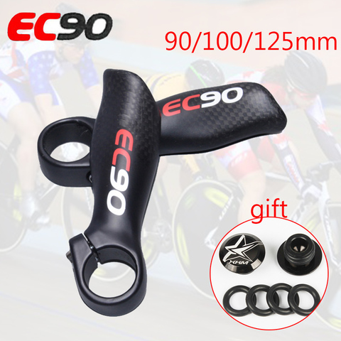 EC90 22.2 Carbon Fiber MTB Bicycle Handlebar Bar Ends 90/125mm Ergonomic 3K MTB Handlebar Bar End  Bicycle Accessories 1pair ► Photo 1/6