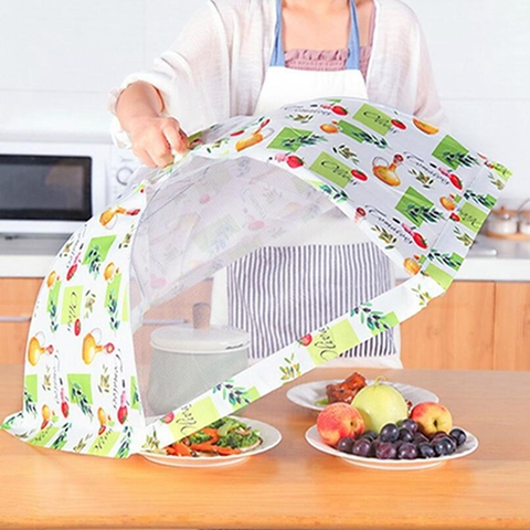 Foldable Food Covers Mesh Anti Fly Mosquito Meal Food Cover Umbrella Picnic  Protect Dish Cover Meal Covers Kitchen Supplies