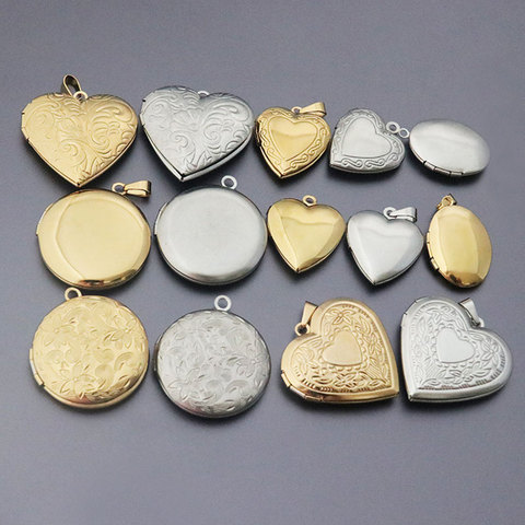 Wholesale 20pc/lot DIY Photo Frame Stainless Steel Gold Color Charms Locket Pendant Jewelry Making Family Memories Festival Gift ► Photo 1/6