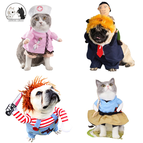 Funny Pet Cat Clothes Halloween Cosplay Set Dogs Costume Clothing Pet Dog Christmas  Dressing Up Cat Festival Party Costume Suit ► Photo 1/6