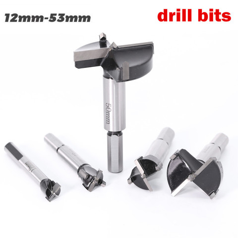 1pc 12-53mm Lengthen Forstner Bit Auger Drill Bits Wood Hole Saw Woodworking Opener Wooden Cutter for Hinge Window Alloy Lock ► Photo 1/6