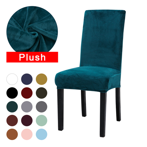 Chiovenni Plush Thick Chair Cover Washable Elastic Winter Warm Velvet Chair Protector Case Kitchen Restaurant housse de chaise ► Photo 1/6