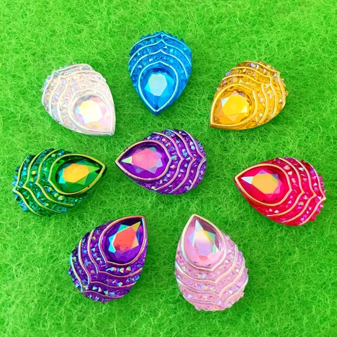 DIY 40 pieces 18 mm * 13 mm AB resin water drill peacock eye crystal wedding dress decoration phone bag sticking drill-T342 ► Photo 1/6
