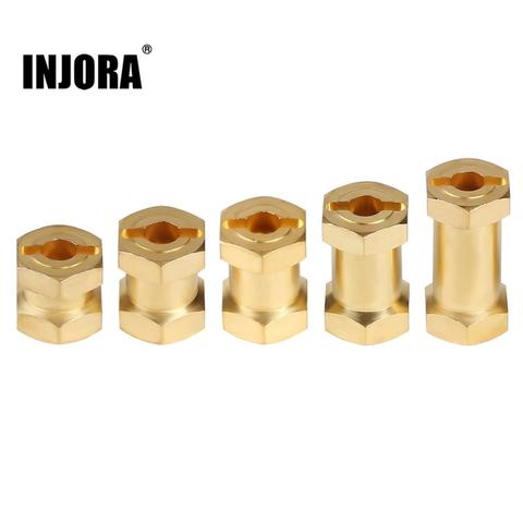INJORA 4PCS Heavier Brass 12MM Wheel Hex 12/15/17/20/25MM Extended Adapter for 1/10 RC Crawler Car Axial SCX10 90046 D90 ► Photo 1/6