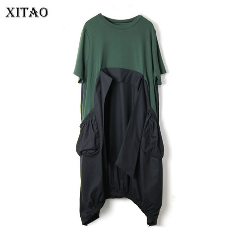 XITAO Europe Loose Plus Size Irregular Women Dress Design Patchwork A Line Casual Pullover 2022 Summer Small Fresh Dress XJ4818 ► Photo 1/6