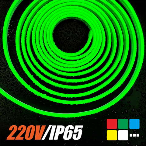 DIY Christmas Holiday 6mm Narrow Neon light 220V LED Strip 2835 120LEDs/M Flexible Rope Tube Waterproof IP65 red blue green ► Photo 1/6