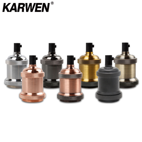 KARWEN E27 Lamp Holder Vintage Edison bulb Base E26 Screw Bulb base 110V 220V Aluminum Light Socket Industrial Retro Pendant Fittings Lampholders Fixture ► Photo 1/6