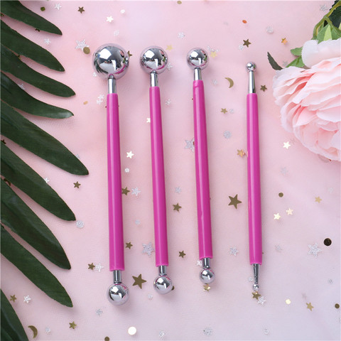 4PCS DIY Stainless Steel Baking Pen Fondant Cake Decorating Tools Cookie Cutters Flower Sugarcraft Metal Ball Modelling Set ► Photo 1/6