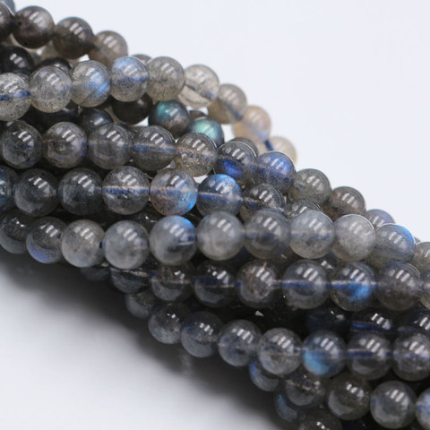 AAAAA Natural Grey larvikite Labradorite Beads Round Loose Stone Beads 4/6/8/10 MM For DIY Making Bracelet Jewelry Accessories ► Photo 1/5