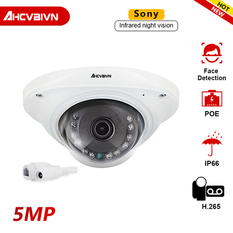 Sony IMX335 ONVIF IP Camera 5MP Vandal-proof Waterproof Outdoor Dome Camera Internal Audio Remote Access Xmeye Cloud H.265 ► Photo 1/6