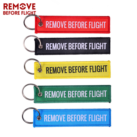 3 PCS/LOT Remove Before Flight Woven Key Tag Special Luggage Label Red Chain Keychain for Aviation Gifts OEM Key Ring Jewelry ► Photo 1/6