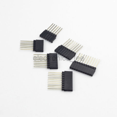 10pcs 2.54mm 4/6/8/10 Pin Stackable 14mm Long Legs Female Header For Arduino Shield ► Photo 1/4