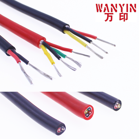 High quality soft silicone cable 2 cores 3 cores 4 cores 5 cores 6 cores 8 cores heat resistance 180° cold resistance -60° ► Photo 1/6