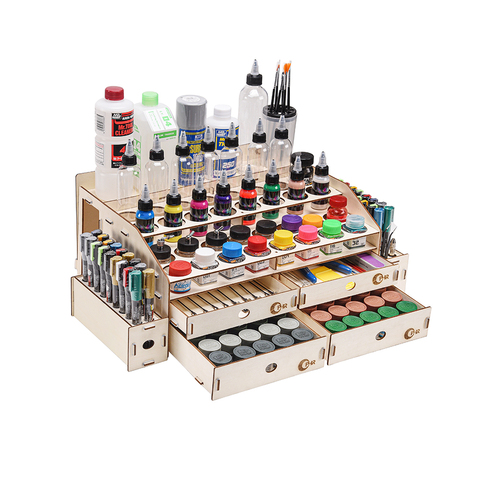 OPHIR Wood Acrylic Paints Rack with Mark Pen Storage Rack MG062 ► Photo 1/6